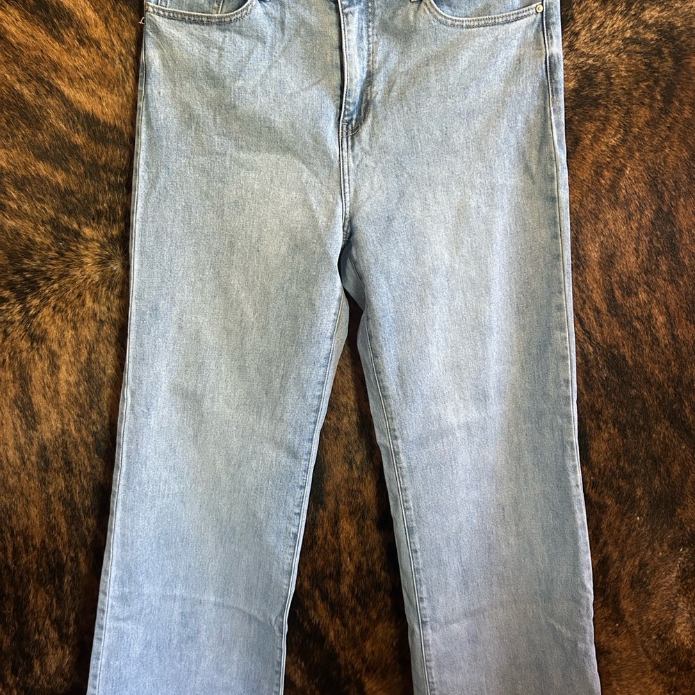 Blue Flare Wide Leg Jeans